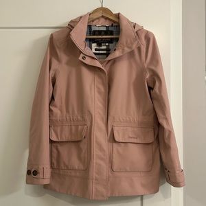 Barbour light pink summer tartan waterproof breathable rain jacket